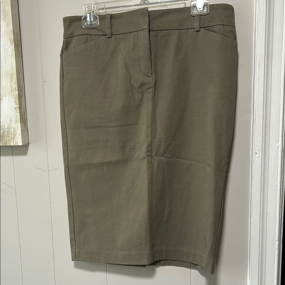 New York & Company Khaki Pencil Skirt